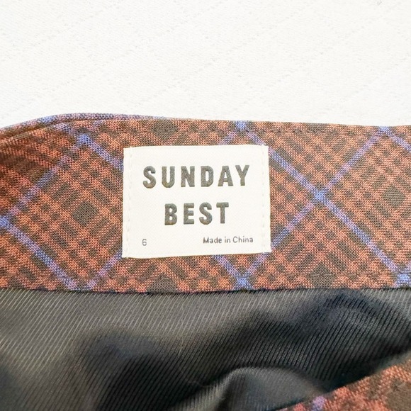 Sunday Best Plaid Mini Skirt Button Accents Size 6 - Picture 2 of 4